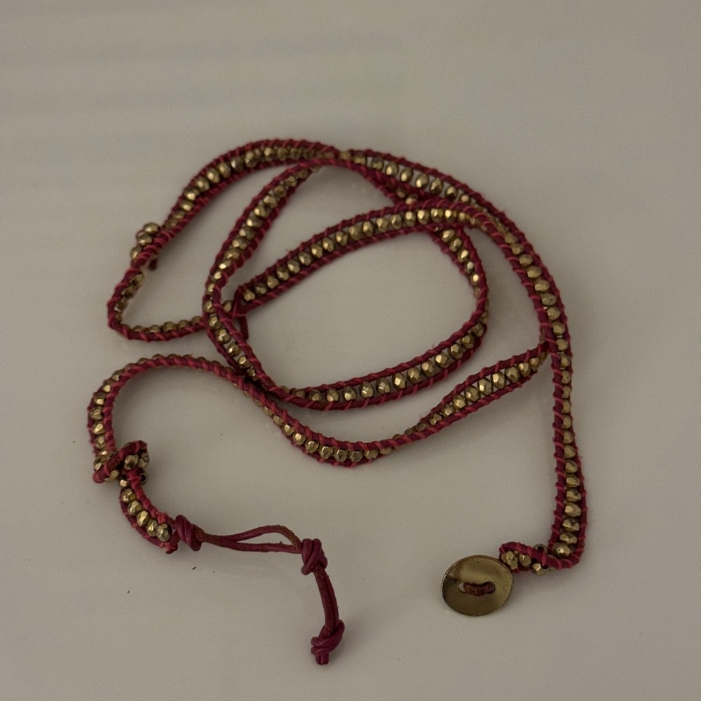 Pink and Gold Wrap Bracelet